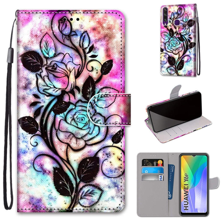 Coloured Drawing Cross Texture Horizontal Flip PU Leather Case with Holder & Card Slots & Wallet & Lanyard, For Huawei P Smart (2020), For Huawei Y5p / Honor 9S, For Huawei Y6p, For Huawei Y8s