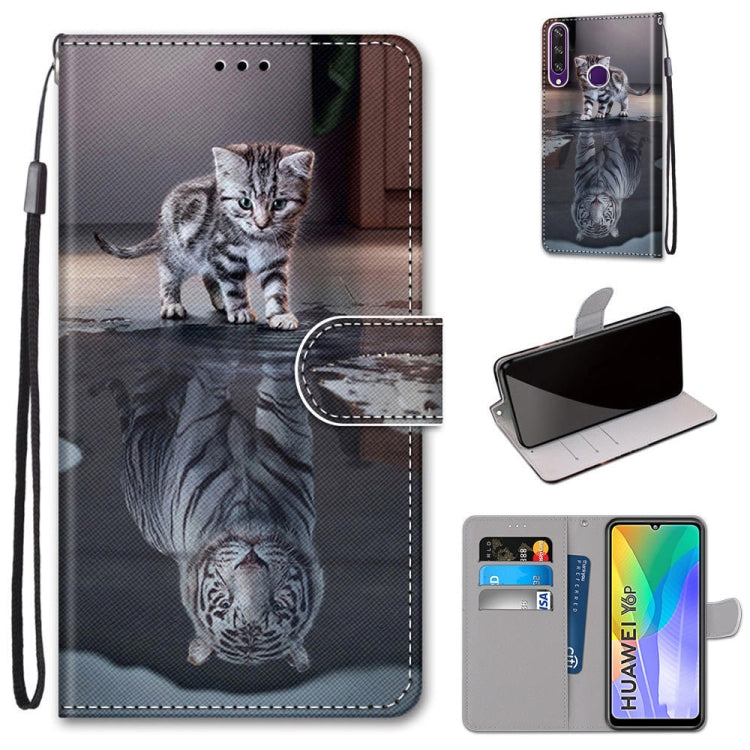 Coloured Drawing Cross Texture Horizontal Flip PU Leather Case with Holder & Card Slots & Wallet & Lanyard, For Huawei P Smart (2020), For Huawei Y5p / Honor 9S, For Huawei Y6p, For Huawei Y8s