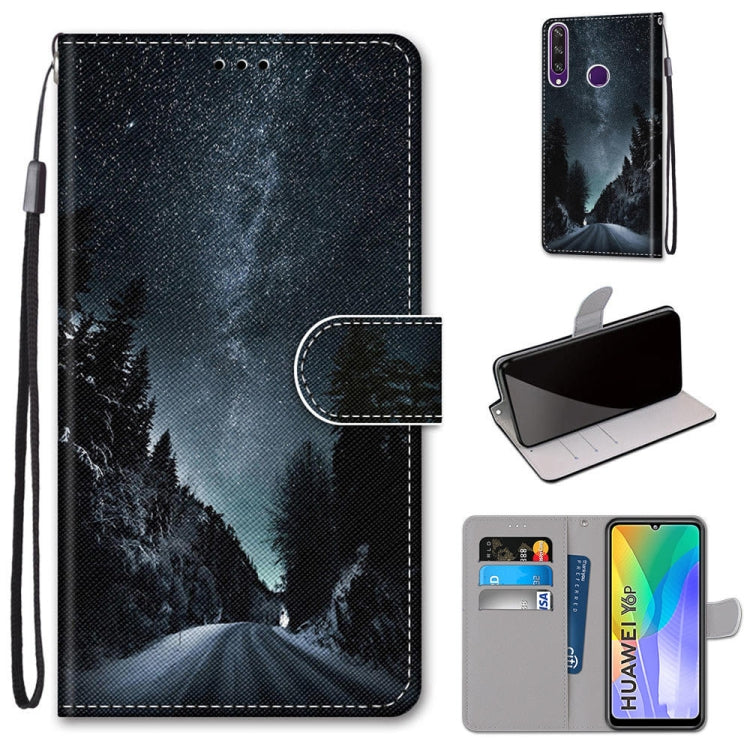 Coloured Drawing Cross Texture Horizontal Flip PU Leather Case with Holder & Card Slots & Wallet & Lanyard, For Huawei P Smart (2020), For Huawei Y5p / Honor 9S, For Huawei Y6p, For Huawei Y8s