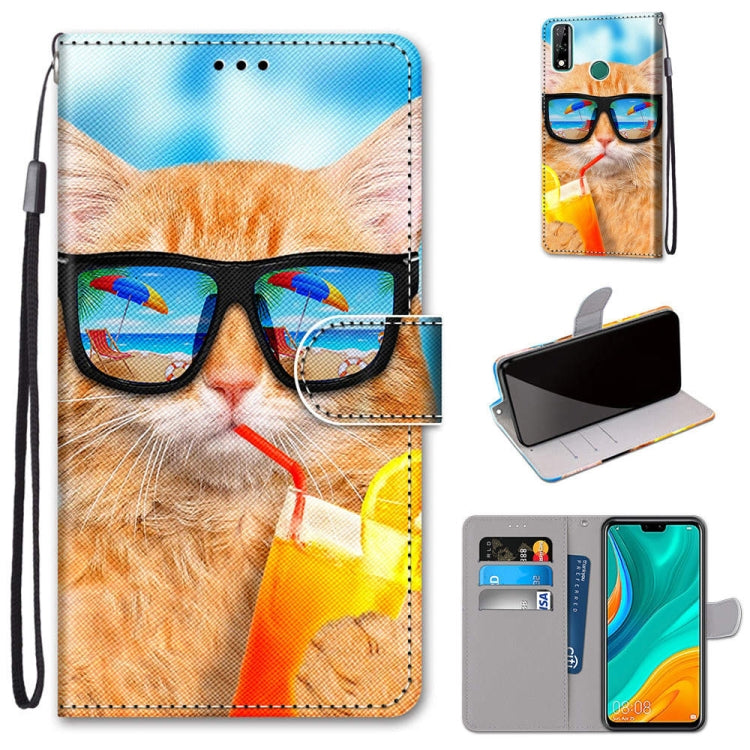 Coloured Drawing Cross Texture Horizontal Flip PU Leather Case with Holder & Card Slots & Wallet & Lanyard, For Huawei P Smart (2020), For Huawei Y5p / Honor 9S, For Huawei Y6p, For Huawei Y8s