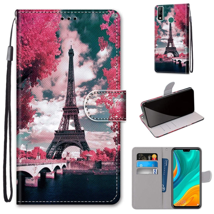 Coloured Drawing Cross Texture Horizontal Flip PU Leather Case with Holder & Card Slots & Wallet & Lanyard, For Huawei P Smart (2020), For Huawei Y5p / Honor 9S, For Huawei Y6p, For Huawei Y8s