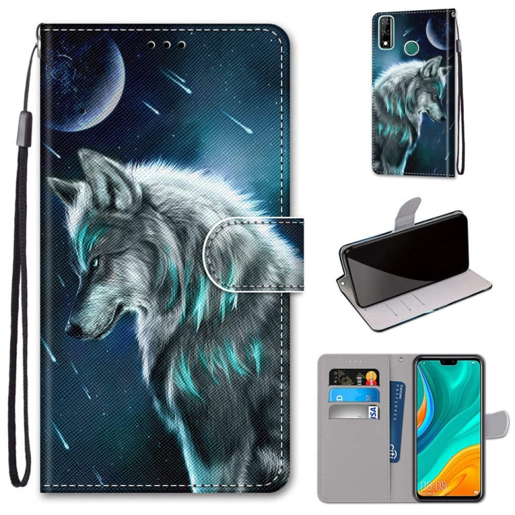 Coloured Drawing Cross Texture Horizontal Flip PU Leather Case with Holder & Card Slots & Wallet & Lanyard, For Huawei P Smart (2020), For Huawei Y5p / Honor 9S, For Huawei Y6p, For Huawei Y8s