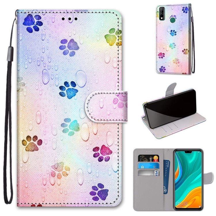 Coloured Drawing Cross Texture Horizontal Flip PU Leather Case with Holder & Card Slots & Wallet & Lanyard, For Huawei P Smart (2020), For Huawei Y5p / Honor 9S, For Huawei Y6p, For Huawei Y8s