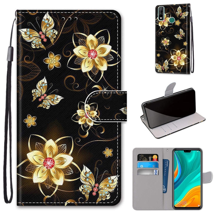 Coloured Drawing Cross Texture Horizontal Flip PU Leather Case with Holder & Card Slots & Wallet & Lanyard, For Huawei P Smart (2020), For Huawei Y5p / Honor 9S, For Huawei Y6p, For Huawei Y8s