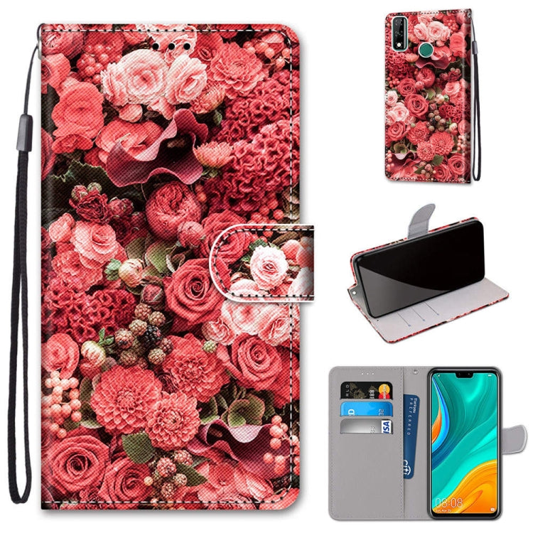 Coloured Drawing Cross Texture Horizontal Flip PU Leather Case with Holder & Card Slots & Wallet & Lanyard, For Huawei P Smart (2020), For Huawei Y5p / Honor 9S, For Huawei Y6p, For Huawei Y8s