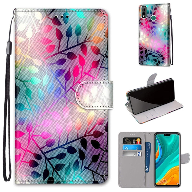 Coloured Drawing Cross Texture Horizontal Flip PU Leather Case with Holder & Card Slots & Wallet & Lanyard, For Huawei P Smart (2020), For Huawei Y5p / Honor 9S, For Huawei Y6p, For Huawei Y8s