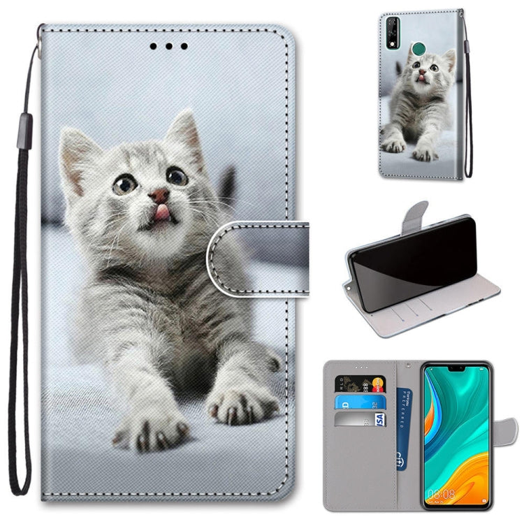 Coloured Drawing Cross Texture Horizontal Flip PU Leather Case with Holder & Card Slots & Wallet & Lanyard, For Huawei P Smart (2020), For Huawei Y5p / Honor 9S, For Huawei Y6p, For Huawei Y8s