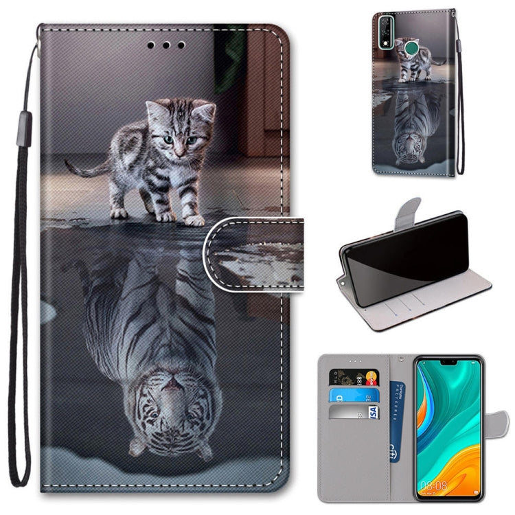 Coloured Drawing Cross Texture Horizontal Flip PU Leather Case with Holder & Card Slots & Wallet & Lanyard, For Huawei P Smart (2020), For Huawei Y5p / Honor 9S, For Huawei Y6p, For Huawei Y8s