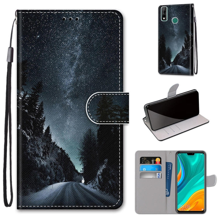 Coloured Drawing Cross Texture Horizontal Flip PU Leather Case with Holder & Card Slots & Wallet & Lanyard, For Huawei P Smart (2020), For Huawei Y5p / Honor 9S, For Huawei Y6p, For Huawei Y8s