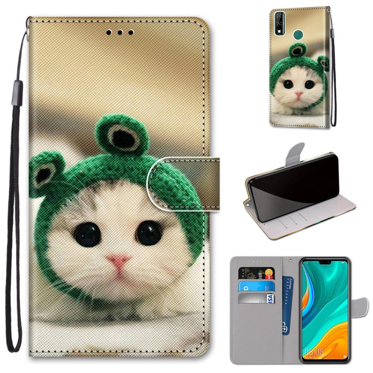 Coloured Drawing Cross Texture Horizontal Flip PU Leather Case with Holder & Card Slots & Wallet & Lanyard, For Huawei P Smart (2020), For Huawei Y5p / Honor 9S, For Huawei Y6p, For Huawei Y8s