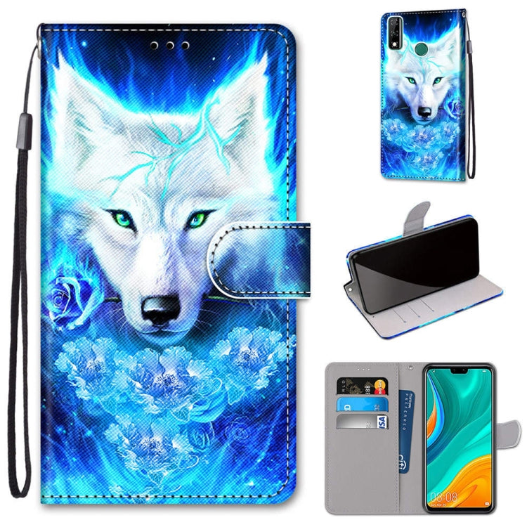 Coloured Drawing Cross Texture Horizontal Flip PU Leather Case with Holder & Card Slots & Wallet & Lanyard, For Huawei P Smart (2020), For Huawei Y5p / Honor 9S, For Huawei Y6p, For Huawei Y8s