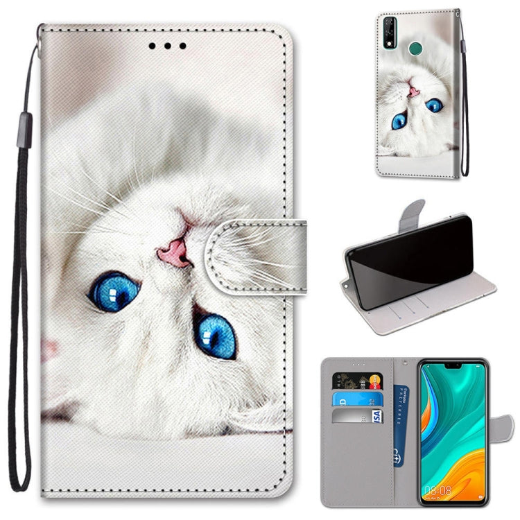 Coloured Drawing Cross Texture Horizontal Flip PU Leather Case with Holder & Card Slots & Wallet & Lanyard, For Huawei P Smart (2020), For Huawei Y5p / Honor 9S, For Huawei Y6p, For Huawei Y8s