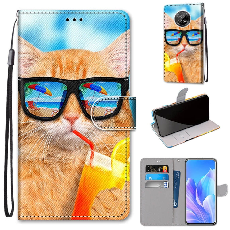 Coloured Drawing Cross Texture Horizontal Flip PU Leather Case with Holder & Card Slots & Wallet & Lanyard, For Huawei Enjoy 20 Plus, For Huawei Enjoy Z / 20 Pro, For Huawei Honor 9X Lite, For Huawei Honor 30 Lite