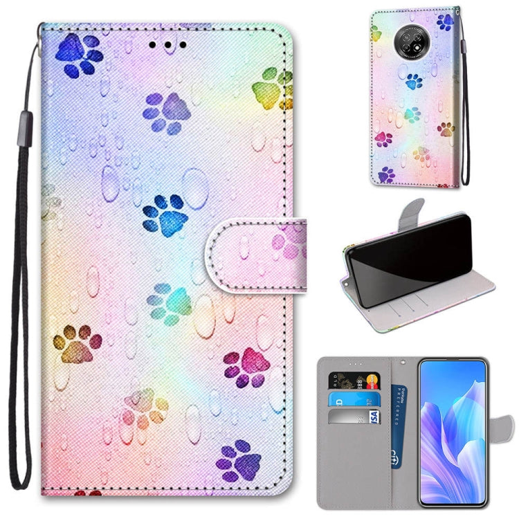 Coloured Drawing Cross Texture Horizontal Flip PU Leather Case with Holder & Card Slots & Wallet & Lanyard, For Huawei Enjoy 20 Plus, For Huawei Enjoy Z / 20 Pro, For Huawei Honor 9X Lite, For Huawei Honor 30 Lite