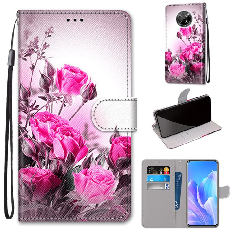 Coloured Drawing Cross Texture Horizontal Flip PU Leather Case with Holder & Card Slots & Wallet & Lanyard, For Huawei Enjoy 20 Plus, For Huawei Enjoy Z / 20 Pro, For Huawei Honor 9X Lite, For Huawei Honor 30 Lite