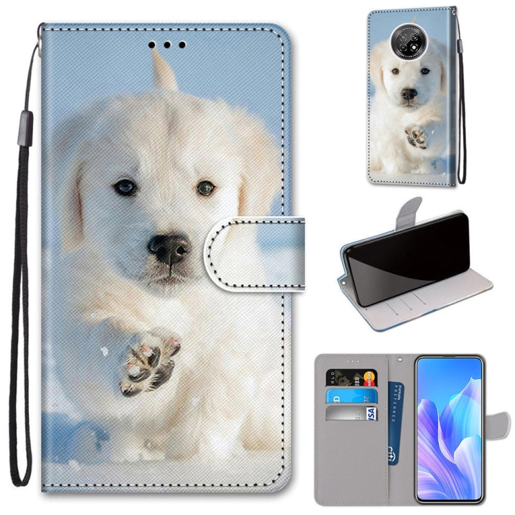 Coloured Drawing Cross Texture Horizontal Flip PU Leather Case with Holder & Card Slots & Wallet & Lanyard, For Huawei Enjoy 20 Plus, For Huawei Enjoy Z / 20 Pro, For Huawei Honor 9X Lite, For Huawei Honor 30 Lite