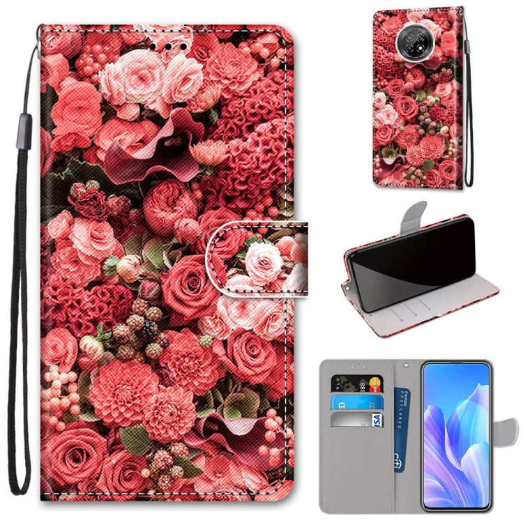 Coloured Drawing Cross Texture Horizontal Flip PU Leather Case with Holder & Card Slots & Wallet & Lanyard, For Huawei Enjoy 20 Plus, For Huawei Enjoy Z / 20 Pro, For Huawei Honor 9X Lite, For Huawei Honor 30 Lite