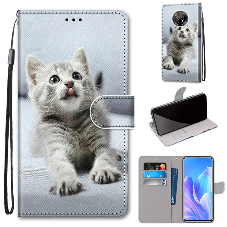 Coloured Drawing Cross Texture Horizontal Flip PU Leather Case with Holder & Card Slots & Wallet & Lanyard, For Huawei Enjoy 20 Plus, For Huawei Enjoy Z / 20 Pro, For Huawei Honor 9X Lite, For Huawei Honor 30 Lite