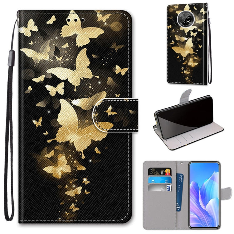 Coloured Drawing Cross Texture Horizontal Flip PU Leather Case with Holder & Card Slots & Wallet & Lanyard, For Huawei Enjoy 20 Plus, For Huawei Enjoy Z / 20 Pro, For Huawei Honor 9X Lite, For Huawei Honor 30 Lite