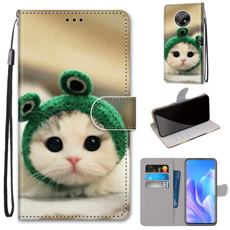 Coloured Drawing Cross Texture Horizontal Flip PU Leather Case with Holder & Card Slots & Wallet & Lanyard, For Huawei Enjoy 20 Plus, For Huawei Enjoy Z / 20 Pro, For Huawei Honor 9X Lite, For Huawei Honor 30 Lite