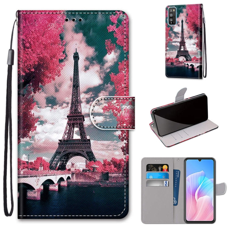 Coloured Drawing Cross Texture Horizontal Flip PU Leather Case with Holder & Card Slots & Wallet & Lanyard, For Huawei Enjoy 20 Plus, For Huawei Enjoy Z / 20 Pro, For Huawei Honor 9X Lite, For Huawei Honor 30 Lite