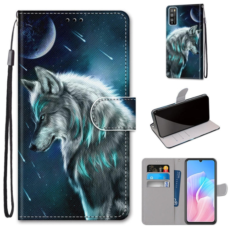 Coloured Drawing Cross Texture Horizontal Flip PU Leather Case with Holder & Card Slots & Wallet & Lanyard, For Huawei Enjoy 20 Plus, For Huawei Enjoy Z / 20 Pro, For Huawei Honor 9X Lite, For Huawei Honor 30 Lite