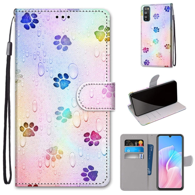Coloured Drawing Cross Texture Horizontal Flip PU Leather Case with Holder & Card Slots & Wallet & Lanyard, For Huawei Enjoy 20 Plus, For Huawei Enjoy Z / 20 Pro, For Huawei Honor 9X Lite, For Huawei Honor 30 Lite