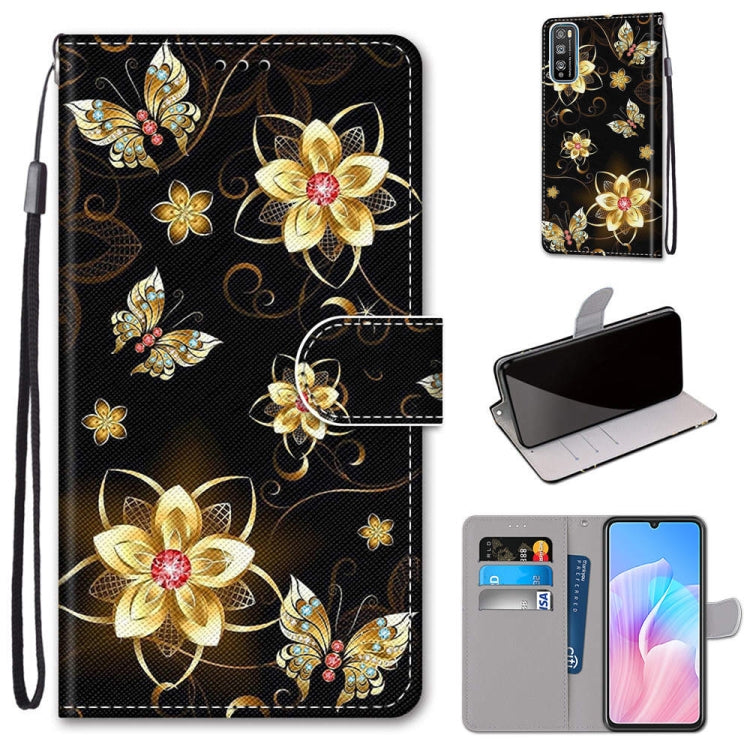 Coloured Drawing Cross Texture Horizontal Flip PU Leather Case with Holder & Card Slots & Wallet & Lanyard, For Huawei Enjoy 20 Plus, For Huawei Enjoy Z / 20 Pro, For Huawei Honor 9X Lite, For Huawei Honor 30 Lite