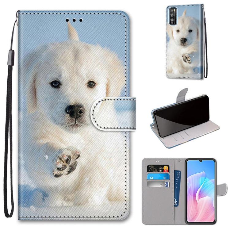 Coloured Drawing Cross Texture Horizontal Flip PU Leather Case with Holder & Card Slots & Wallet & Lanyard, For Huawei Enjoy 20 Plus, For Huawei Enjoy Z / 20 Pro, For Huawei Honor 9X Lite, For Huawei Honor 30 Lite