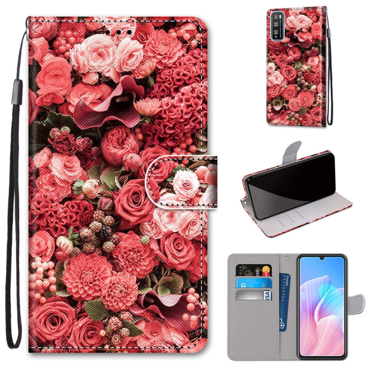 Coloured Drawing Cross Texture Horizontal Flip PU Leather Case with Holder & Card Slots & Wallet & Lanyard, For Huawei Enjoy 20 Plus, For Huawei Enjoy Z / 20 Pro, For Huawei Honor 9X Lite, For Huawei Honor 30 Lite