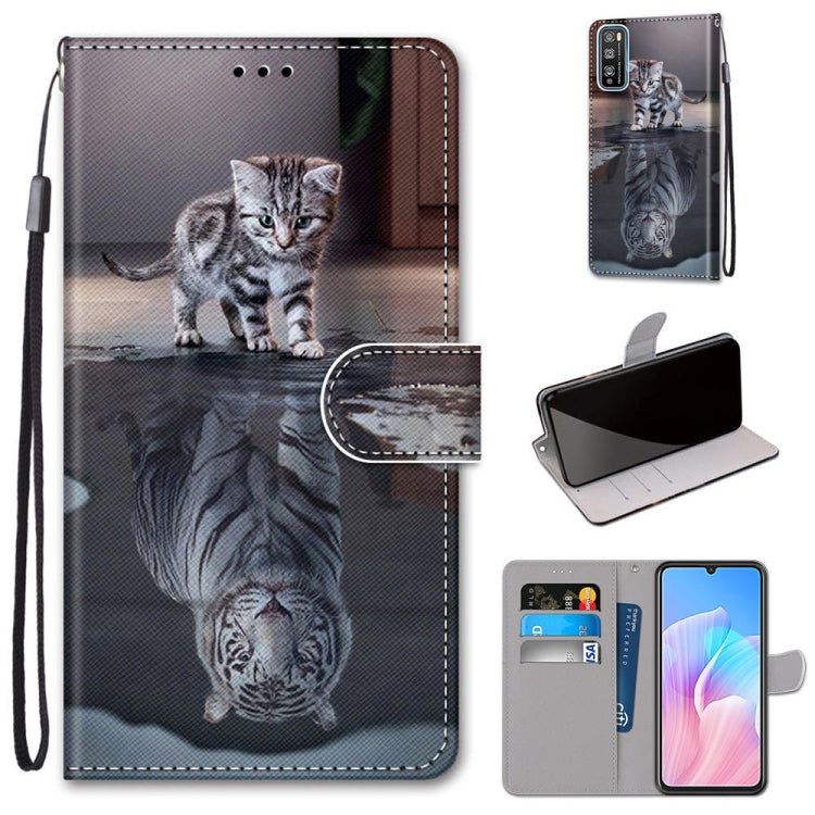 Coloured Drawing Cross Texture Horizontal Flip PU Leather Case with Holder & Card Slots & Wallet & Lanyard, For Huawei Enjoy 20 Plus, For Huawei Enjoy Z / 20 Pro, For Huawei Honor 9X Lite, For Huawei Honor 30 Lite