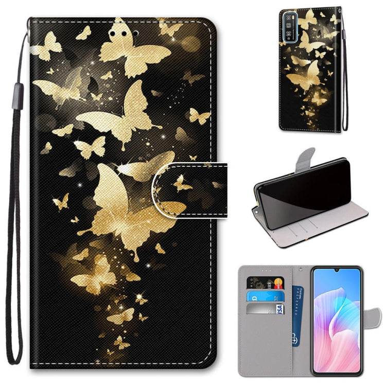 Coloured Drawing Cross Texture Horizontal Flip PU Leather Case with Holder & Card Slots & Wallet & Lanyard, For Huawei Enjoy 20 Plus, For Huawei Enjoy Z / 20 Pro, For Huawei Honor 9X Lite, For Huawei Honor 30 Lite