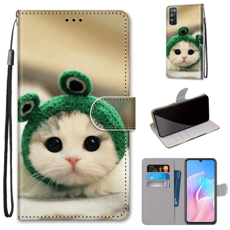 Coloured Drawing Cross Texture Horizontal Flip PU Leather Case with Holder & Card Slots & Wallet & Lanyard, For Huawei Enjoy 20 Plus, For Huawei Enjoy Z / 20 Pro, For Huawei Honor 9X Lite, For Huawei Honor 30 Lite
