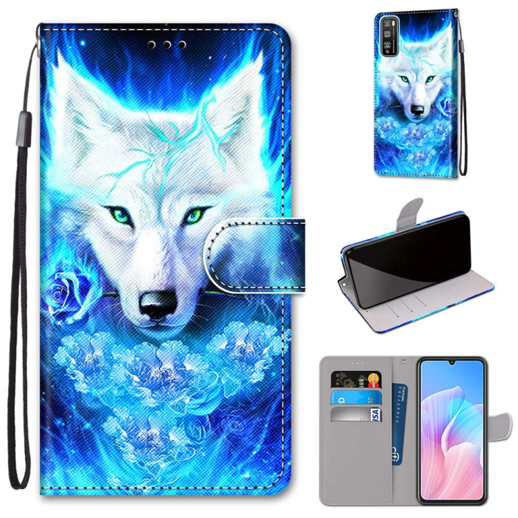 Coloured Drawing Cross Texture Horizontal Flip PU Leather Case with Holder & Card Slots & Wallet & Lanyard, For Huawei Enjoy 20 Plus, For Huawei Enjoy Z / 20 Pro, For Huawei Honor 9X Lite, For Huawei Honor 30 Lite