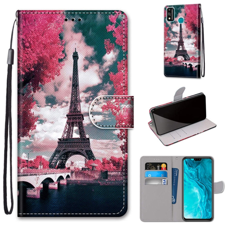 Coloured Drawing Cross Texture Horizontal Flip PU Leather Case with Holder & Card Slots & Wallet & Lanyard, For Huawei Enjoy 20 Plus, For Huawei Enjoy Z / 20 Pro, For Huawei Honor 9X Lite, For Huawei Honor 30 Lite