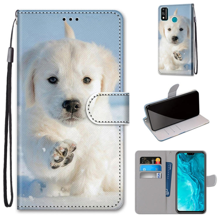 Coloured Drawing Cross Texture Horizontal Flip PU Leather Case with Holder & Card Slots & Wallet & Lanyard, For Huawei Enjoy 20 Plus, For Huawei Enjoy Z / 20 Pro, For Huawei Honor 9X Lite, For Huawei Honor 30 Lite