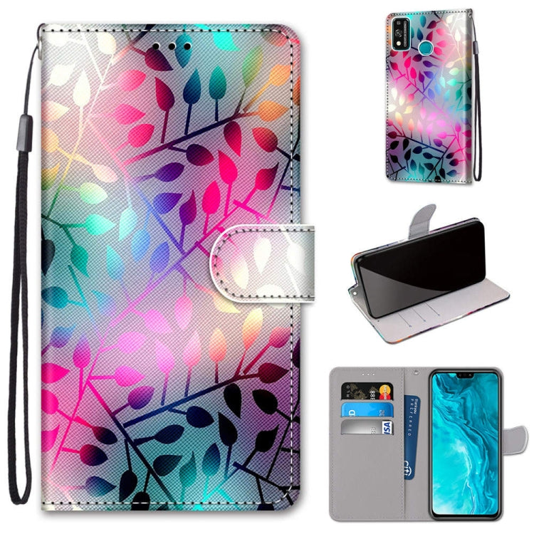 Coloured Drawing Cross Texture Horizontal Flip PU Leather Case with Holder & Card Slots & Wallet & Lanyard, For Huawei Enjoy 20 Plus, For Huawei Enjoy Z / 20 Pro, For Huawei Honor 9X Lite, For Huawei Honor 30 Lite