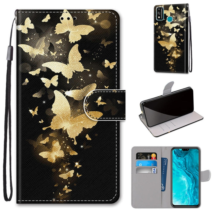 Coloured Drawing Cross Texture Horizontal Flip PU Leather Case with Holder & Card Slots & Wallet & Lanyard, For Huawei Enjoy 20 Plus, For Huawei Enjoy Z / 20 Pro, For Huawei Honor 9X Lite, For Huawei Honor 30 Lite
