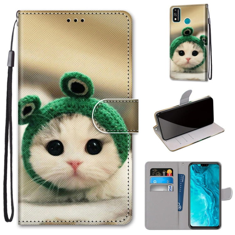 Coloured Drawing Cross Texture Horizontal Flip PU Leather Case with Holder & Card Slots & Wallet & Lanyard, For Huawei Enjoy 20 Plus, For Huawei Enjoy Z / 20 Pro, For Huawei Honor 9X Lite, For Huawei Honor 30 Lite