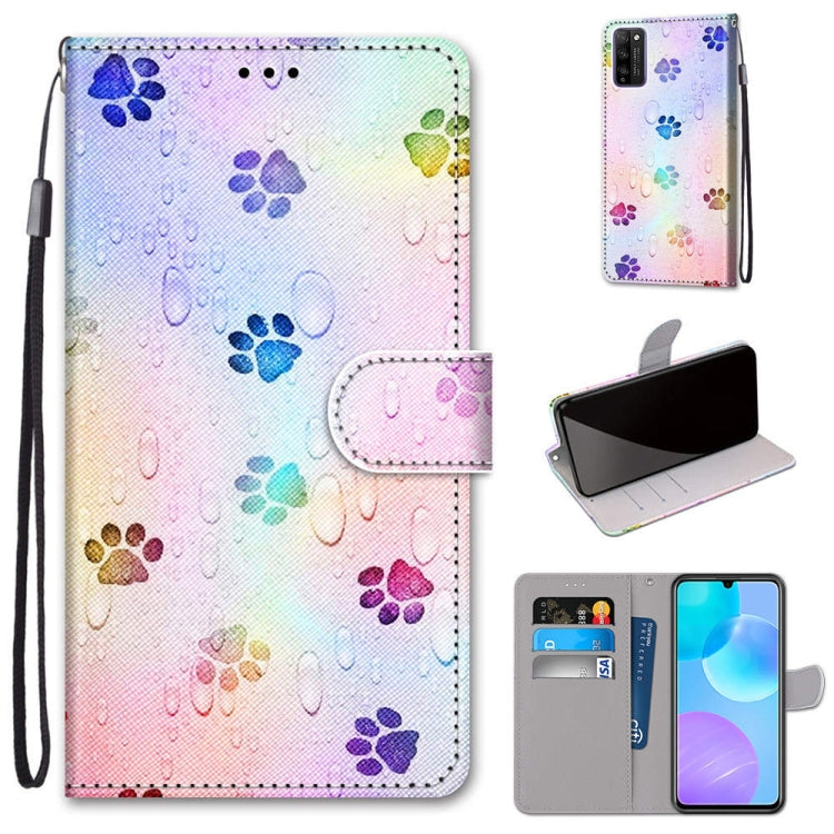 Coloured Drawing Cross Texture Horizontal Flip PU Leather Case with Holder & Card Slots & Wallet & Lanyard, For Huawei Enjoy 20 Plus, For Huawei Enjoy Z / 20 Pro, For Huawei Honor 9X Lite, For Huawei Honor 30 Lite