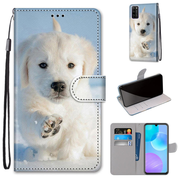 Coloured Drawing Cross Texture Horizontal Flip PU Leather Case with Holder & Card Slots & Wallet & Lanyard, For Huawei Enjoy 20 Plus, For Huawei Enjoy Z / 20 Pro, For Huawei Honor 9X Lite, For Huawei Honor 30 Lite