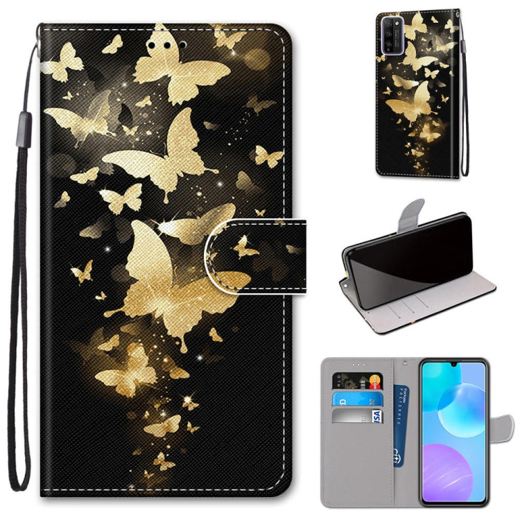 Coloured Drawing Cross Texture Horizontal Flip PU Leather Case with Holder & Card Slots & Wallet & Lanyard, For Huawei Enjoy 20 Plus, For Huawei Enjoy Z / 20 Pro, For Huawei Honor 9X Lite, For Huawei Honor 30 Lite