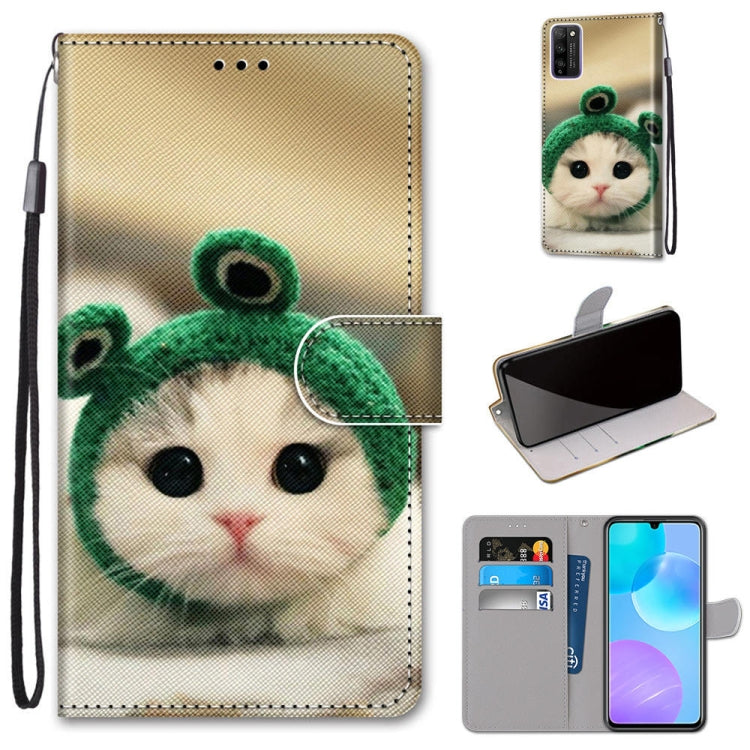 Coloured Drawing Cross Texture Horizontal Flip PU Leather Case with Holder & Card Slots & Wallet & Lanyard, For Huawei Enjoy 20 Plus, For Huawei Enjoy Z / 20 Pro, For Huawei Honor 9X Lite, For Huawei Honor 30 Lite