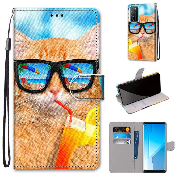 Coloured Drawing Cross Texture Horizontal Flip PU Leather Case with Holder & Card Slots & Wallet & Lanyard, For Huawei Honor Play4, For Huawei Honor X10 / X10 Pro