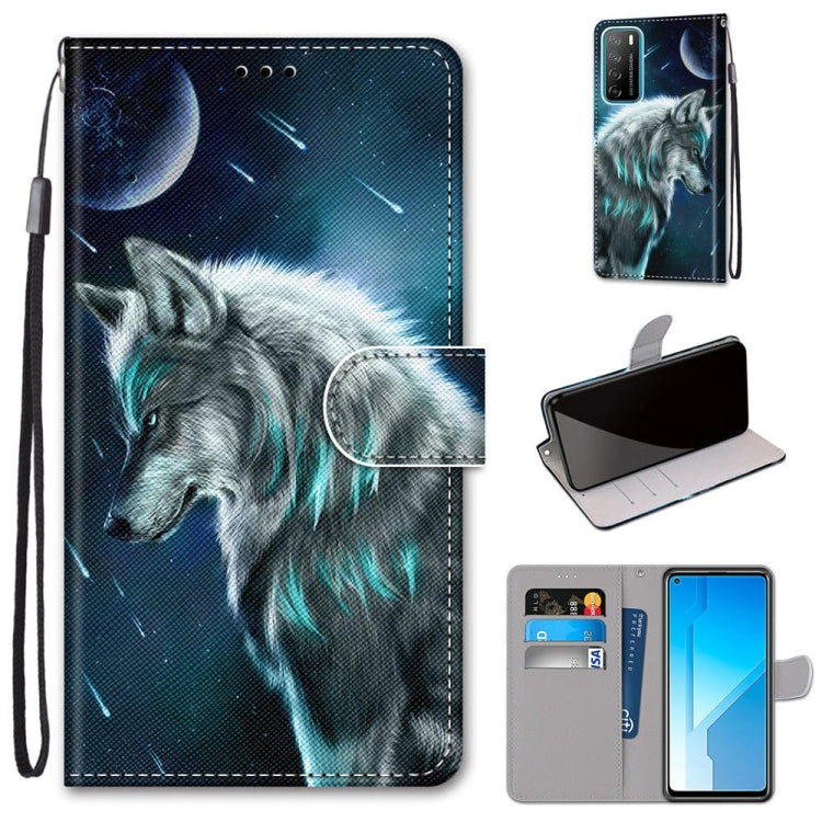 Coloured Drawing Cross Texture Horizontal Flip PU Leather Case with Holder & Card Slots & Wallet & Lanyard, For Huawei Honor Play4, For Huawei Honor X10 / X10 Pro
