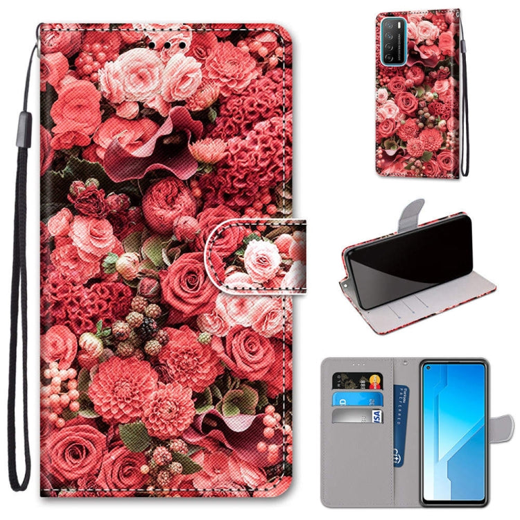 Coloured Drawing Cross Texture Horizontal Flip PU Leather Case with Holder & Card Slots & Wallet & Lanyard, For Huawei Honor Play4, For Huawei Honor X10 / X10 Pro