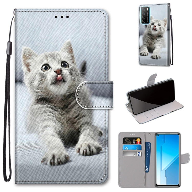 Coloured Drawing Cross Texture Horizontal Flip PU Leather Case with Holder & Card Slots & Wallet & Lanyard, For Huawei Honor Play4, For Huawei Honor X10 / X10 Pro
