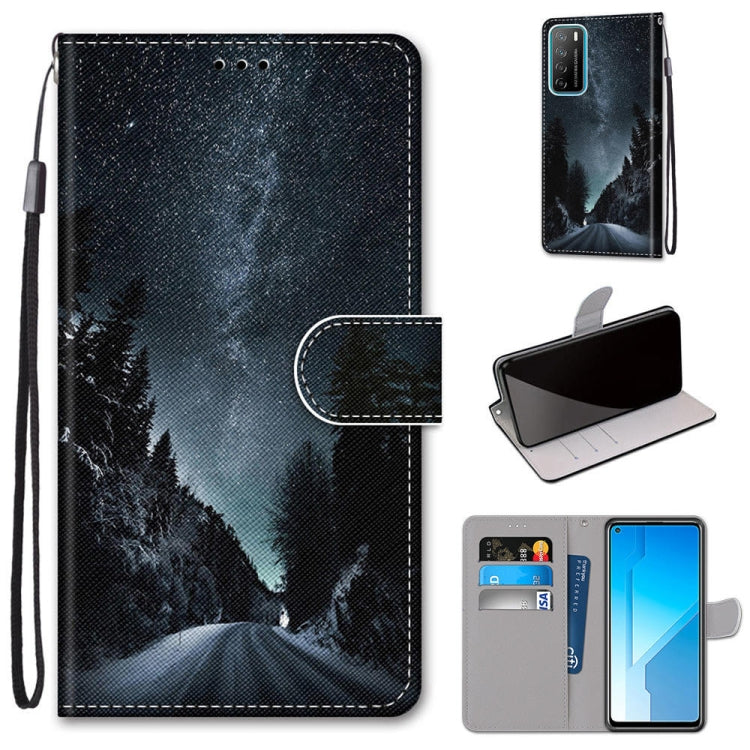 Coloured Drawing Cross Texture Horizontal Flip PU Leather Case with Holder & Card Slots & Wallet & Lanyard, For Huawei Honor Play4, For Huawei Honor X10 / X10 Pro