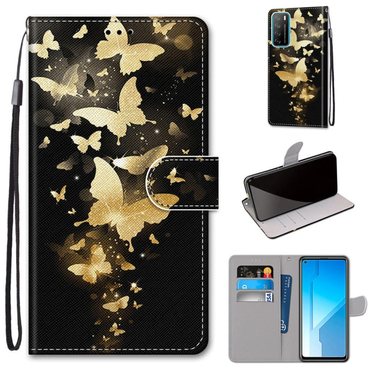 Coloured Drawing Cross Texture Horizontal Flip PU Leather Case with Holder & Card Slots & Wallet & Lanyard, For Huawei Honor Play4, For Huawei Honor X10 / X10 Pro