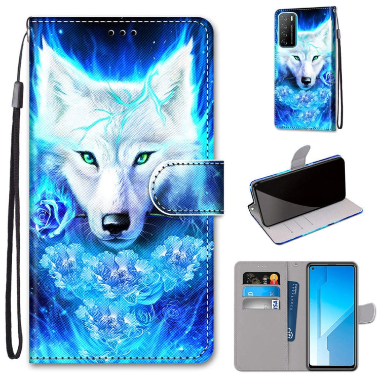 Coloured Drawing Cross Texture Horizontal Flip PU Leather Case with Holder & Card Slots & Wallet & Lanyard, For Huawei Honor Play4, For Huawei Honor X10 / X10 Pro